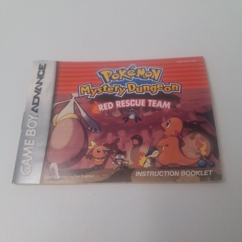 POKEMON MYSTERY DUNGEON RED RESCUE TEAM GameBoy Advance Instruction Booklet Only